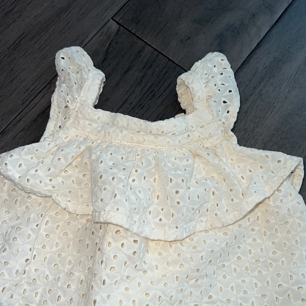 Baby girl cat & jack crochet like dressy ivory tank top